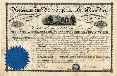 Assessment Fund Bond of the Corporation of the City of New York - General Bonds