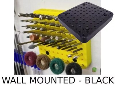 Wall Mount Desk Organizer Holder for Dremel / Rotary Tool Bits Hold 90 Bits 1/8''