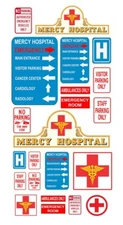1:87 HO scale model hospital signs