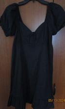 NEW Wild Fable Black Peasant Dress Sz Small Cotton w Lining Bust 32 Length 28 in