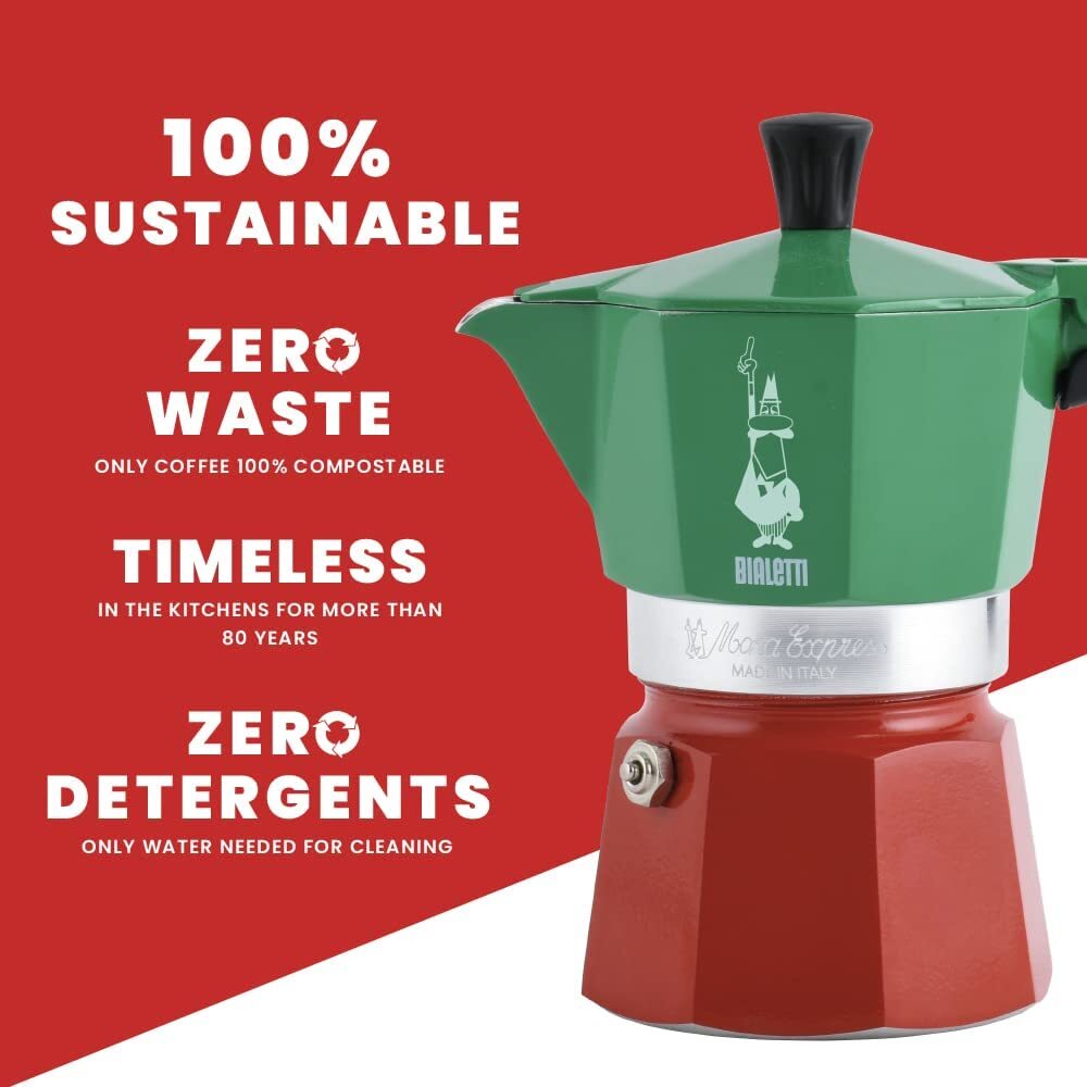 Bialetti - Moka Express Italia Collection: Iconic Stovetop Espresso Maker 4.3 Oz