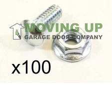 Garage Door Hardware Track Bolt and Serrated Flange Nut 1/4-20 X 5/8" Lot of 100