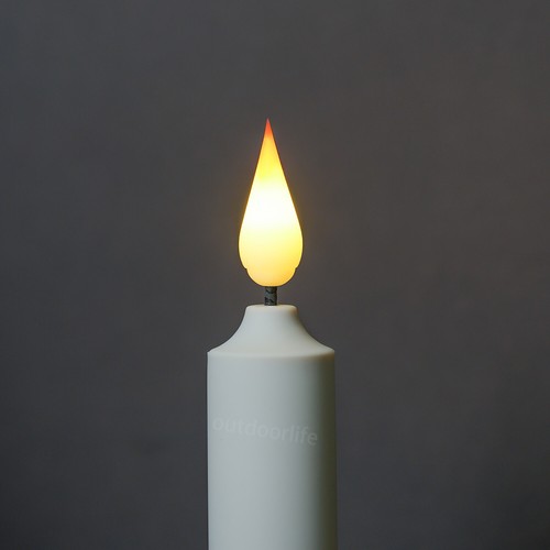 Set of Two Flameless Ivory Taper Candles Flickering with Remote Battery Operated - Picture 5 of 6