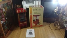 Axizhome Old Fashioned Hot Air Popcorn Maker,red cart,box,new!
