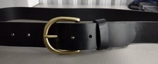 Genuine Full Grain Leather Belt w/Snap-Off Buckle Fits Size 43-44 Trousers