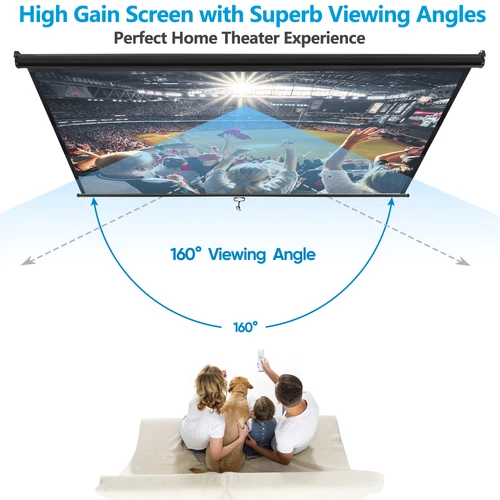 72''/80''/100''/119'' Projector Screen Pull Down Projection Screen Home Theater - Picture 53 of 89