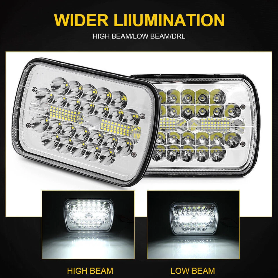 2PCS 7x6" LED Headlights Hi/Lo Sealed Beam Fit Chevrolet Astro Express Cargo Van - Image 2 of 4