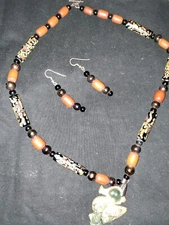 rhodoschosrite necklace and matching earrings