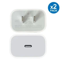 2-Pack Apple 20W USB-C Power Adapter A2305 Genuine With Original Lightning Cable
