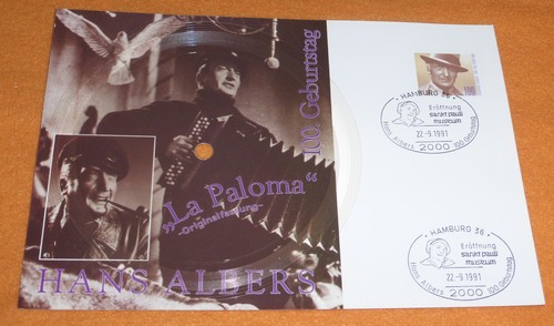 Hans Albers 100 Geb. Musikkarte SST Eröffnung St. Pauli Museum Hamburg HH 1991