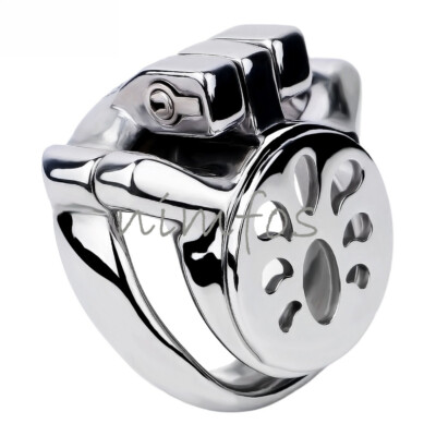 High Quality Sissy Male Flat Chastity Cage Stainless Steel Arc Ring Lock Belt