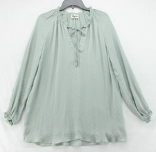 Show Me Your Mumu Charlene Tunic Top Women's Medium Green Polka Dot Tie-Sleeve