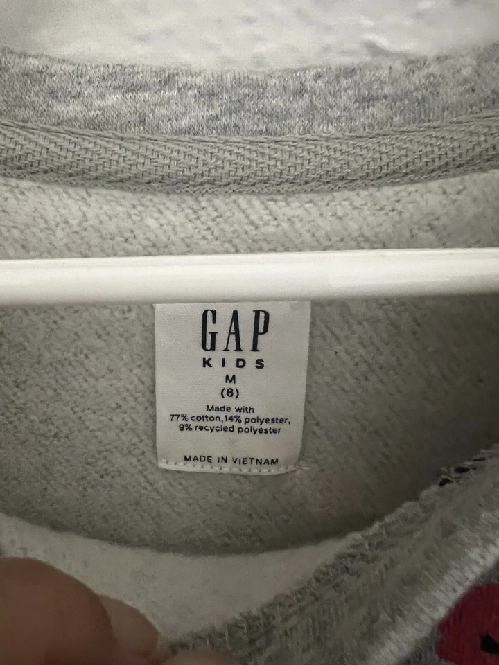 Sudadera Gap Niños Gris Rosa Flores SUAVE USADA EN EXCELENTE ESTADO Niña Talla M(8) Foto 3 de 4