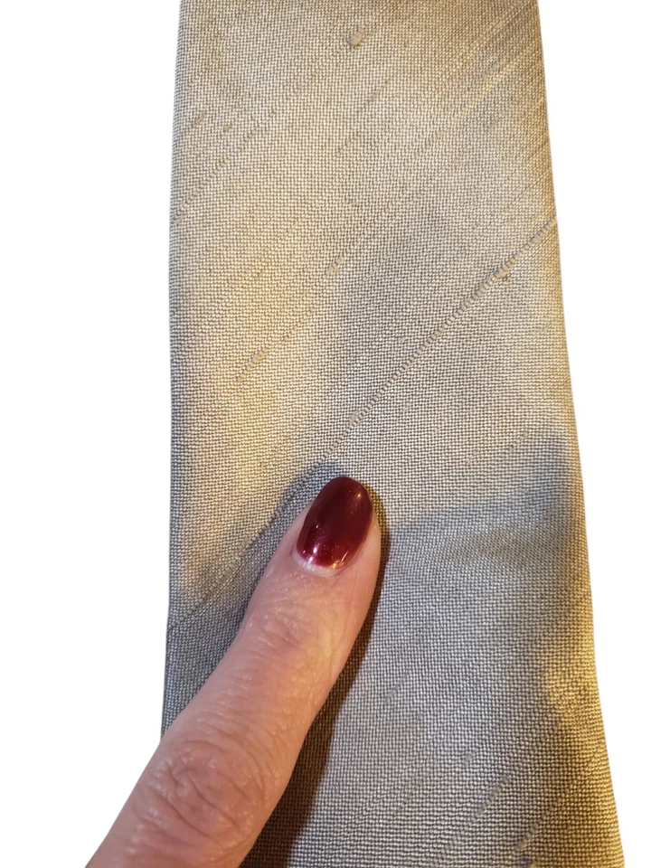 Vintage Burberrys Mens Tie Necktie Designer Luxury Tan Sheen Businesscore  Power - Image 4 of 4