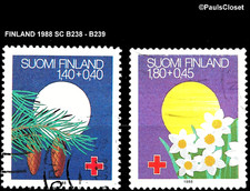 FINLAND 1988 SC B238-B239 FINISH FESTIVALS SRTAX 4 FINN REDCROSS UNG F/VF