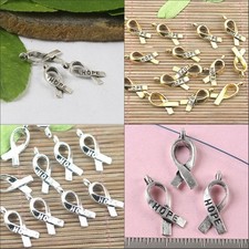 HOPE cancer awareness ribbon design charms for bracelet in 3-colors to Pick