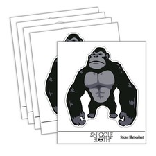 Brawny Gorilla Ape Laptop Water Bottle Sticker 5 Pack