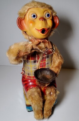 Vintage Bubble Blowing Monkey Steel Toy ALPS Japan | eBay