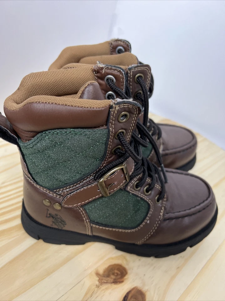 Botas Braydon Acolchadas Marrón y Verde Polo Assn - Hombres Talla 13M Foto 3 de 4