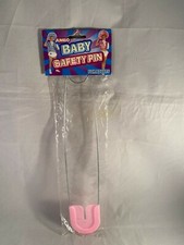 Jumbo Plastic Costume Accessory Pink Adult-Baby Diaper Pin Safety Pins NIP