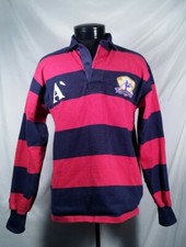 Rugby Wear Barbarian Shirt Polo Red Blue Striped Long Sleeve Men's Size Small