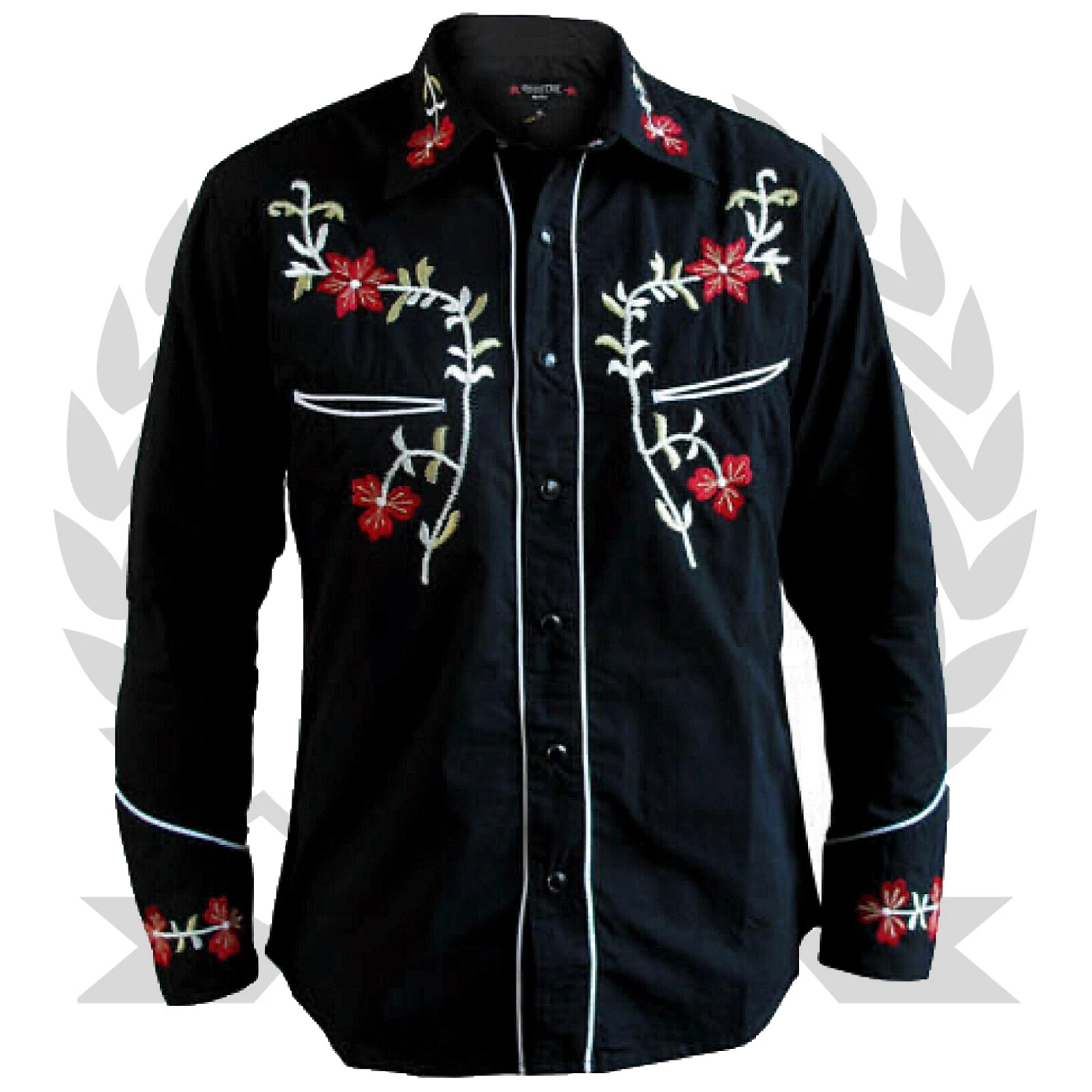 Relco Floral Cowboy Shirt Line Dancing Western Rockabilly Embroidered Flower
Opens in a new window o