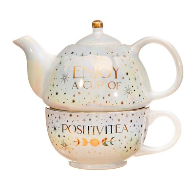 Sass&Belle Celestial Tea For One Teekanne Set Tasse Kaffee Zuhause Küche Geschenkset