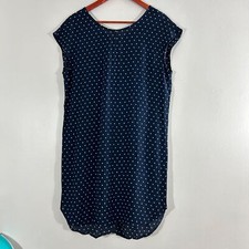 Madewell 1937 Womens Navy Polka Dot Dress Small Viscose