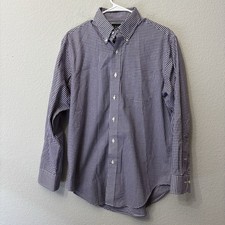 Lauren Ralph Lauren Men's Purple Gingham Check Button Shirt Size 15 1/2 32/33