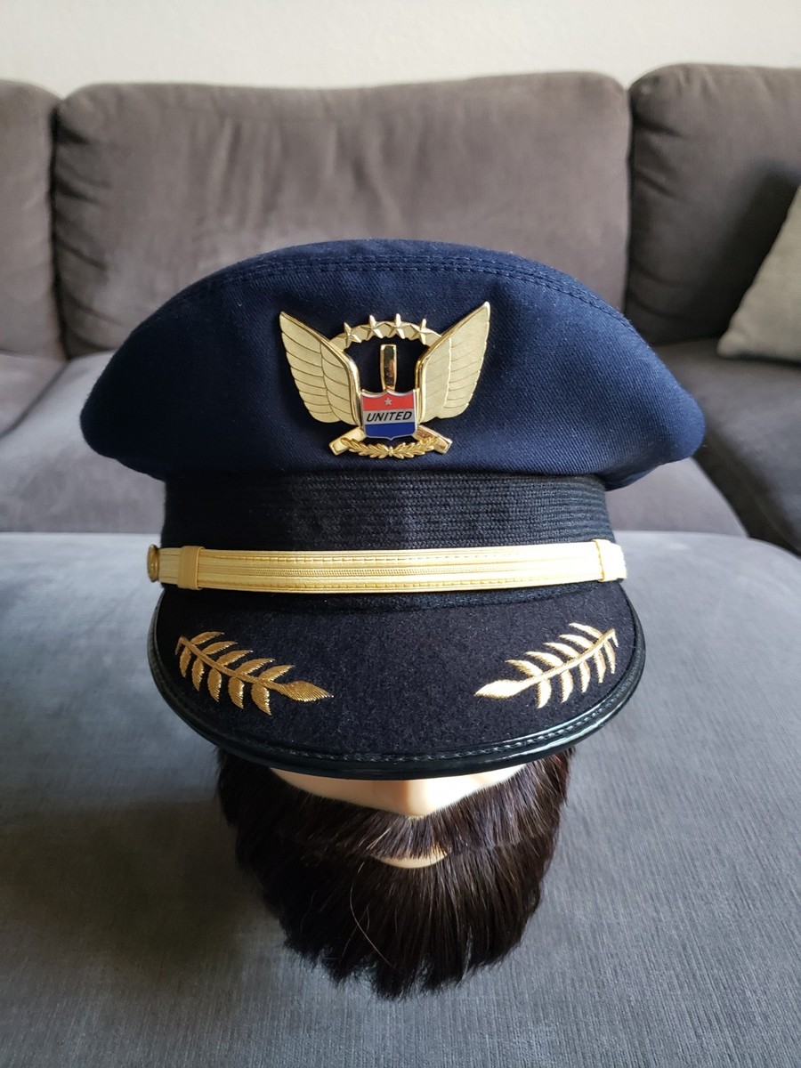 帽子 Captains hat Vintage United Airlines Pilots Captains Hat Sz 7 1/4 Cap with