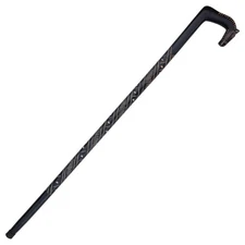 Elegant Hand Carved Wooden Walking Cane | Unique Collectible & Support Sticks