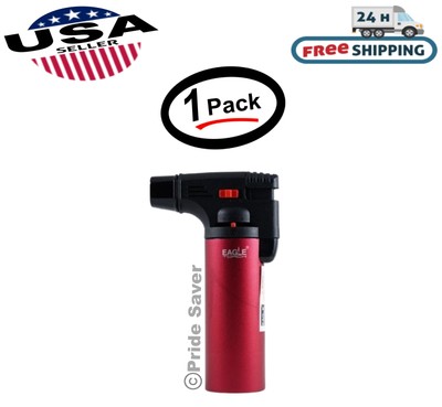 Eagle Jumbo 4'' Jet Flame Torch Gun Lighter Refillable Lockable Metal Finish -New
