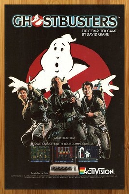 1984 Ghostbusters Commodore 64 Vintage Print Ad/Poster Video Game Promo Art 80s