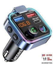 Bluetooth 5.3 FM Transmitter, Wireless Radio Adapter Car Kit  Colorful-48W