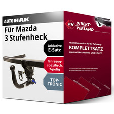 Anhängerkupplung abnehmbar + E-Satz 7pol spezifisch für Mazda 3 Stufenheck 08-