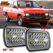 Fit 1995- 1996 1997 Nissan Pickup Hardbody Led Headlights Hilo Sealed Beam 7x6 Fit 1995- 1996 1997 Nissan Pickup Hardbody Led Headlights Hilo Sealed Beam 7x6