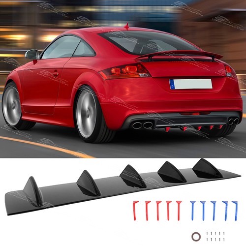 For Audi TT TTS Coupe MK2 Black Rear Bumper Diffuser Spoiler Splitter 5 ...
