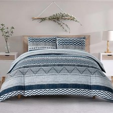 Duvet Cover Queen Size, Soft Microfiber Boho Queen 90 90 inch C: Boho Blue