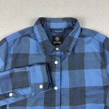 Flylow Shirt Womens Small Blue Plaid Snap Button Long Sleeve Flannel