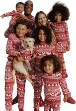 Family Matching Christmas Pyjamas Adult Kids Xmas Elk Nightwear Pajamas Pjs Set