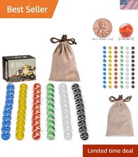 Educational 60-Piece Glass Marbles Set - Ideal for Kids with Creative Skills