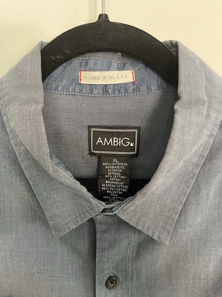 Ambiguous Men’s long Sleeve Button Down Shirt , XL, Blue - Image 2 of 4