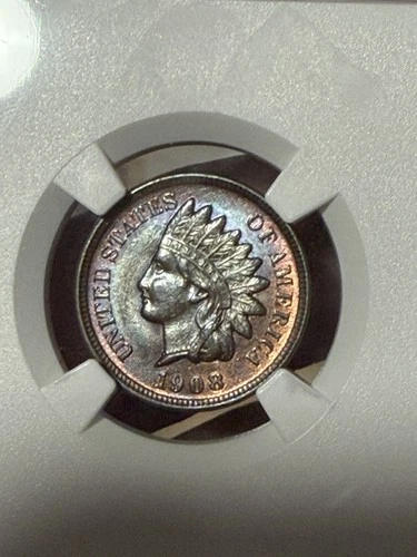 NGC MS-62 BN 1908 Indian Head Cent, Highly Lustrous w/ Hints of Red.