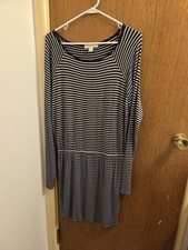 Michael Michael Kors Womens M Medium Striped Dress Partial New Tag