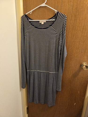 Michael Michael Kors Womens M Medium Striped Dress Partial New Tag Preppy Casual