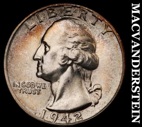 1942 Silver Washington Quarter - Choice Gem Brilliant Unc  Lustrous  #i6432