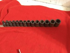 14 Pc. Snap-on Socket Set IMDM100-IMDM240(10mm-24mm), Shallow Impact, 12 Point