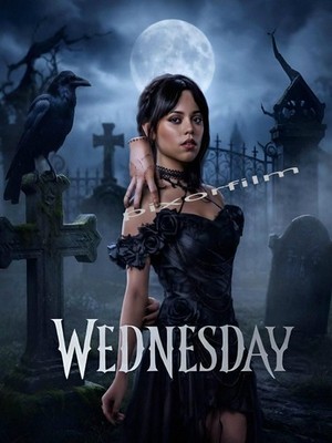 WEDNESDAY-  JENNA ORTEGA PHOTO - PORTRAIT POSTER - PHOTO FULL COLOR