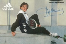 Sabine Appelmans, tenis, Belgia, oryginalny podpisany na ADIDAS - autograf.