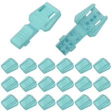 0.7" Zipper Pull Cord Lock, Plastic Shoe Lace End Clips, 50 Pack Mint Green